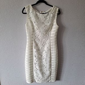 Calvin Klein White Floral Lace Dress